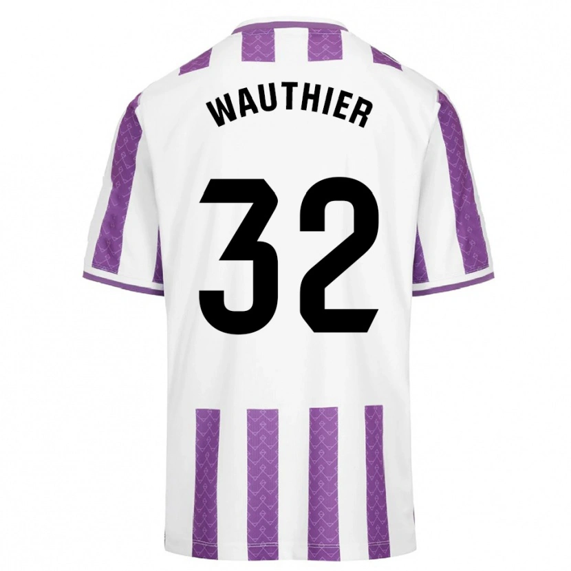 Danxen Homme Maillot Hugo Wauthier #32 Violet Blanc Tenues Domicile 2025/26 T-Shirt