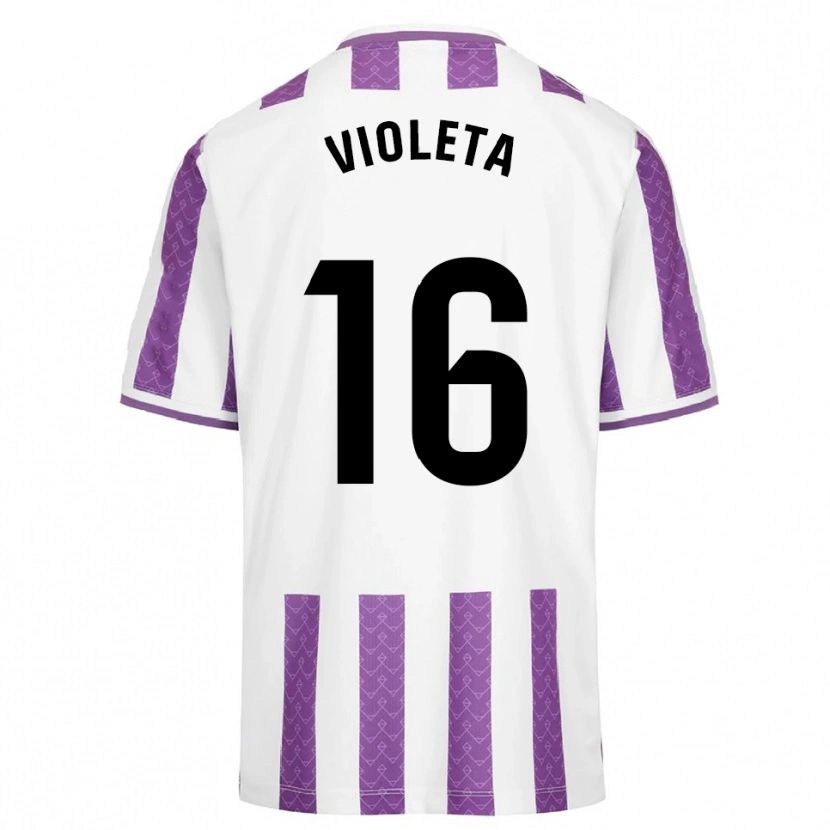 Danxen Homme Maillot Violeta Antón Guerrero #16 Violet Blanc Tenues Domicile 2025/26 T-Shirt