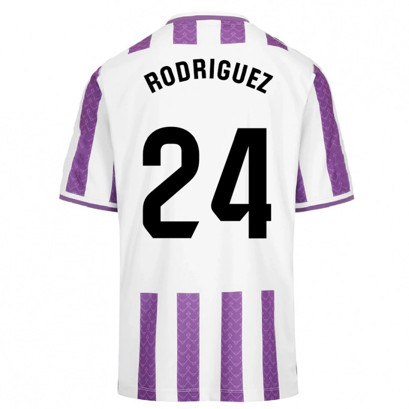 Danxen Homme Maillot Yago Rodríguez #24 Violet Blanc Tenues Domicile 2025/26 T-Shirt