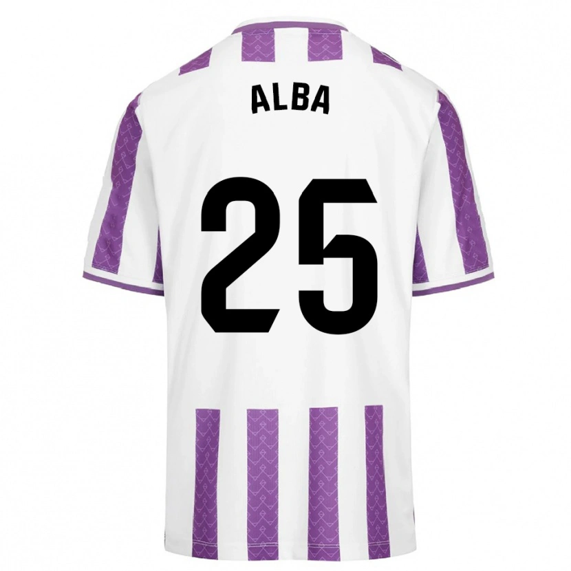 Danxen Homme Maillot Alba Acebes Rodríguez #25 Violet Blanc Tenues Domicile 2025/26 T-Shirt