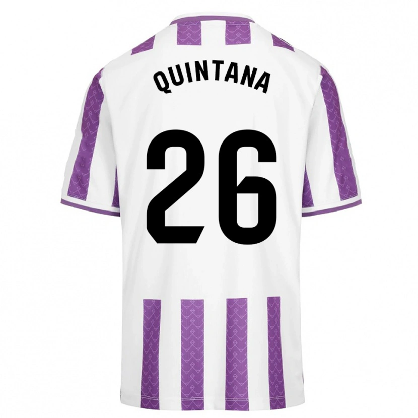 Danxen Homme Maillot Alberto Quintana #26 Violet Blanc Tenues Domicile 2025/26 T-Shirt