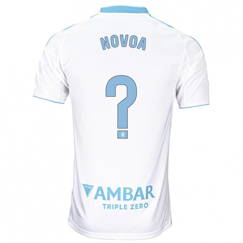 Danxen Homme Maillot Andrei Novoa #0 Blanc Bleu Ciel Tenues Domicile 2025/26 T-Shirt