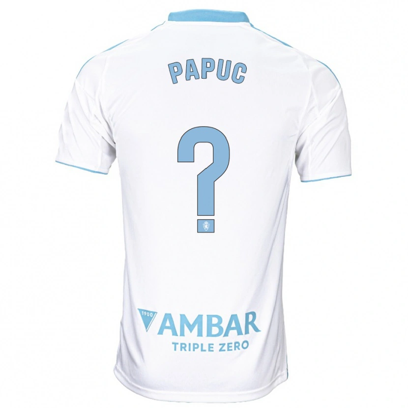 Danxen Homme Maillot Daniel Papuc #0 Blanc Bleu Ciel Tenues Domicile 2025/26 T-Shirt