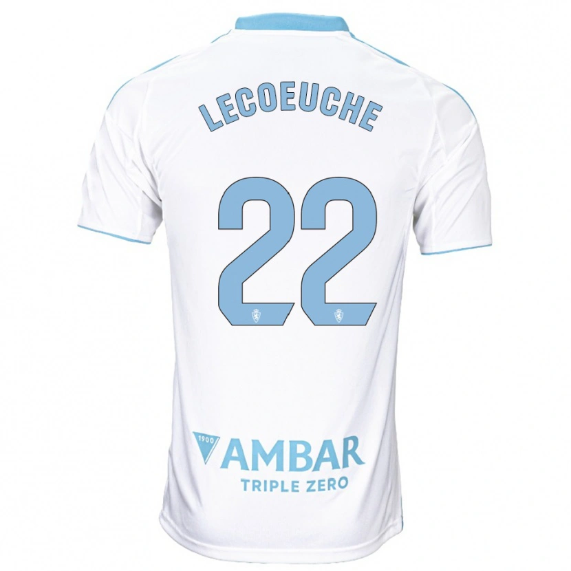 Danxen Homme Maillot Quentin Lecoeuche #22 Blanc Bleu Ciel Tenues Domicile 2025/26 T-Shirt