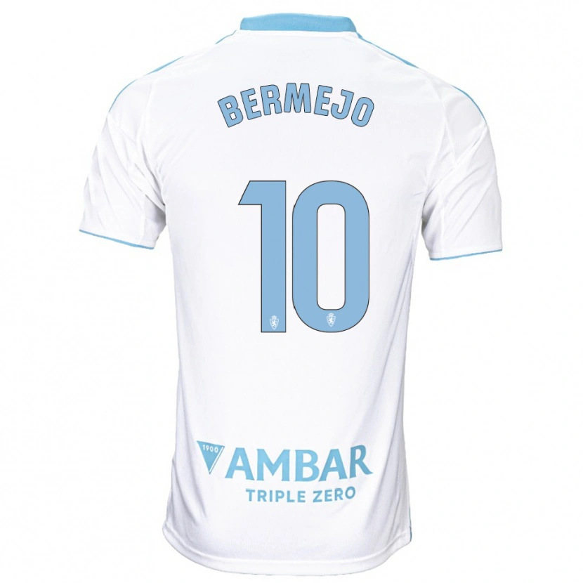 Danxen Homme Maillot Sergio Bermejo #10 Blanc Bleu Ciel Tenues Domicile 2025/26 T-Shirt