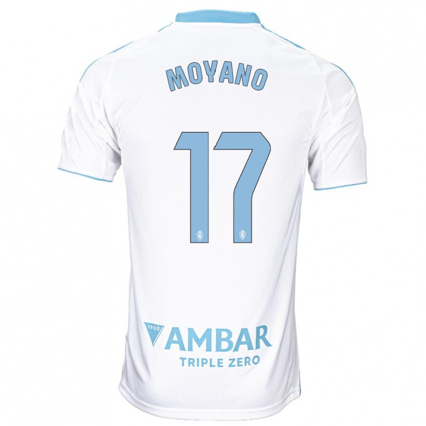 Danxen Homme Maillot Sebas Moyano #17 Blanc Bleu Ciel Tenues Domicile 2025/26 T-Shirt