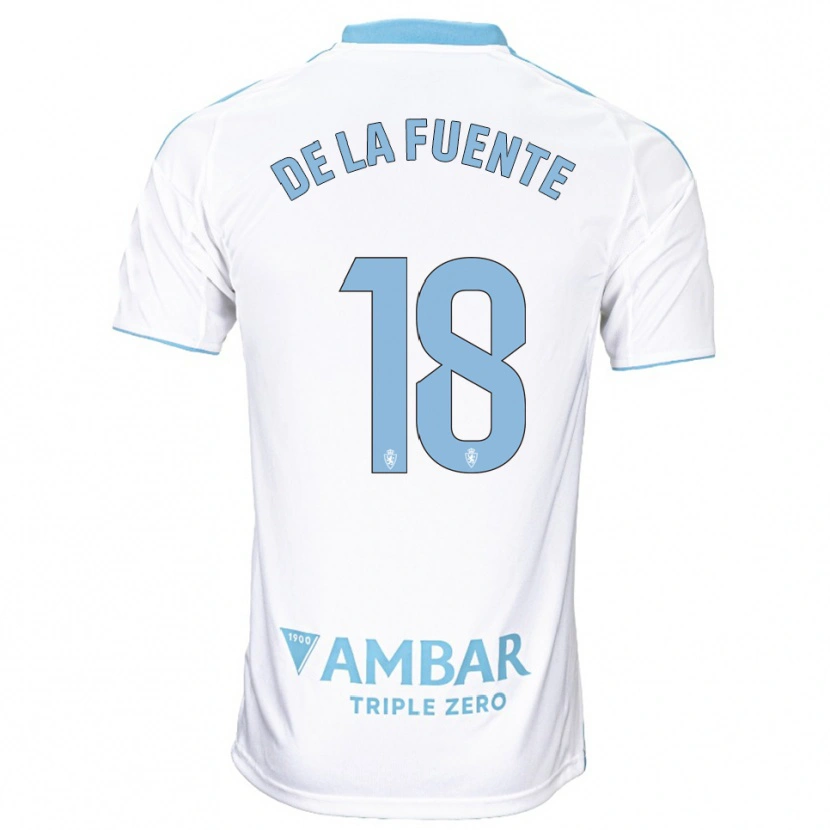Danxen Homme Maillot Paulino De La Fuente #18 Blanc Bleu Ciel Tenues Domicile 2025/26 T-Shirt