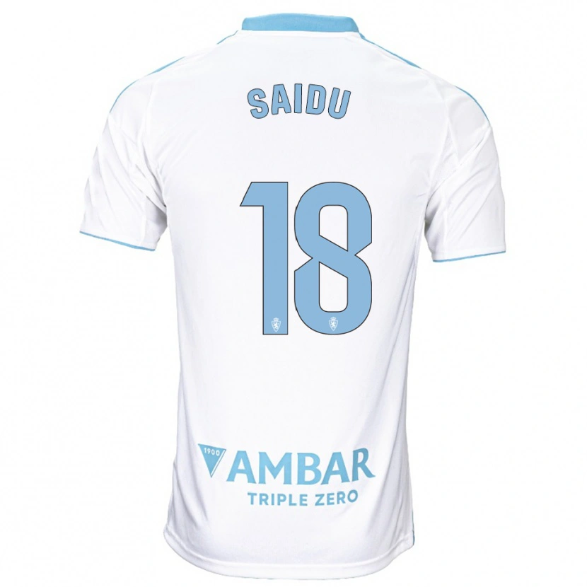 Danxen Homme Maillot Yussif Saidu #18 Blanc Bleu Ciel Tenues Domicile 2025/26 T-Shirt