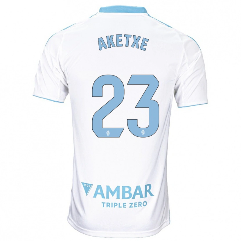Danxen Homme Maillot Ager Aketxe #23 Blanc Bleu Ciel Tenues Domicile 2025/26 T-Shirt