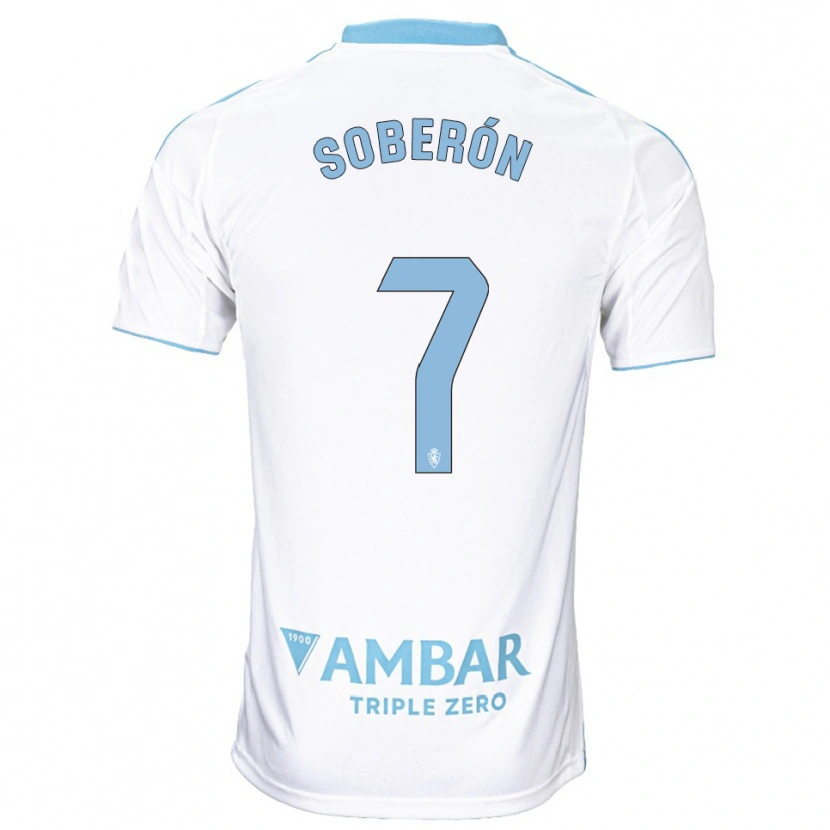 Danxen Homme Maillot Mario Soberón #7 Blanc Bleu Ciel Tenues Domicile 2025/26 T-Shirt