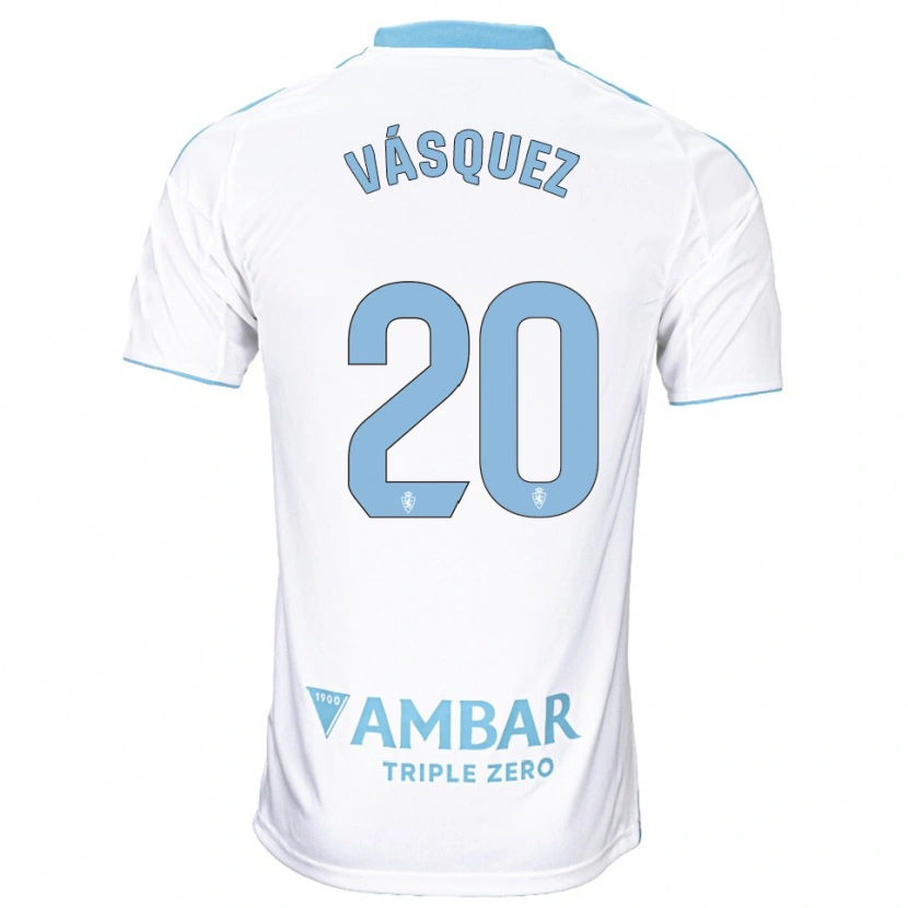 Danxen Homme Maillot José Vásquez #20 Blanc Bleu Ciel Tenues Domicile 2025/26 T-Shirt