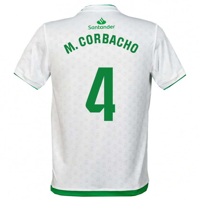 Danxen Homme Maillot María Corbacho Carrero #4 Vert Blanc Tenues Domicile 2025/26 T-Shirt