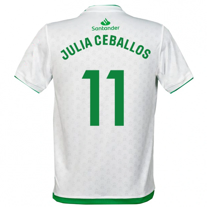 Danxen Homme Maillot Julia Ceballos Carrancio #11 Vert Blanc Tenues Domicile 2025/26 T-Shirt