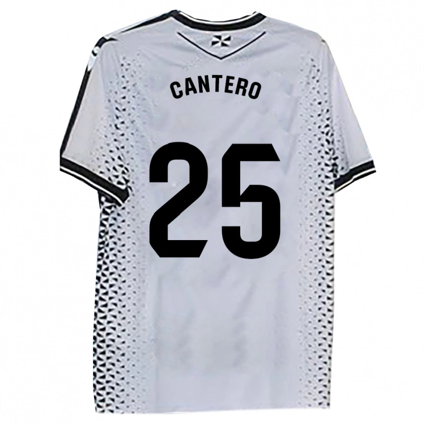 Danxen Homme Maillot Yago Cantero #25 Blanc Noir Tenues Domicile 2025/26 T-Shirt