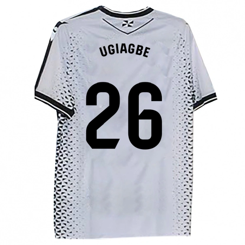 Danxen Homme Maillot Efe Ugiagbe #26 Blanc Noir Tenues Domicile 2025/26 T-Shirt