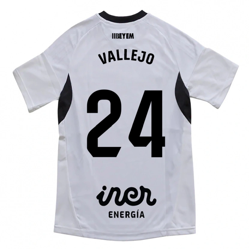 Danxen Homme Maillot Jesús Vallejo #24 Blanc Violet Tenues Domicile 2025/26 T-Shirt
