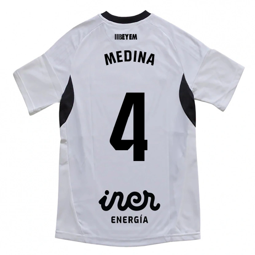 Danxen Homme Maillot Agus Medina #4 Blanc Violet Tenues Domicile 2025/26 T-Shirt