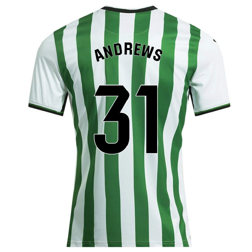 Danxen Homme Maillot George Andrews #31 Blanc Vert Tenues Domicile 2025/26 T-Shirt