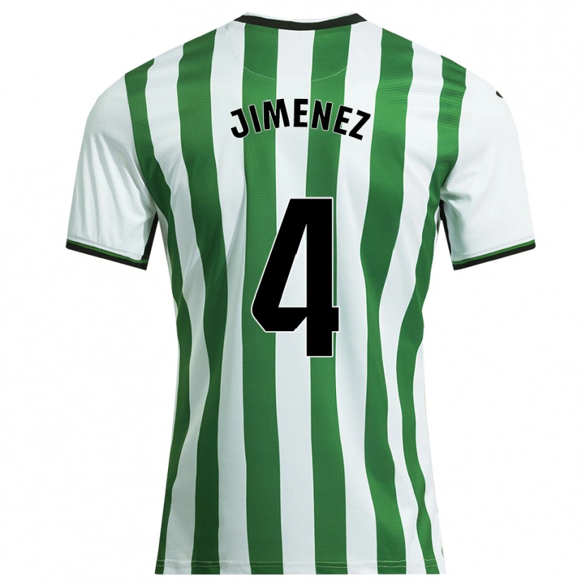 Danxen Homme Maillot Álex Jiménez #4 Blanc Vert Tenues Domicile 2025/26 T-Shirt