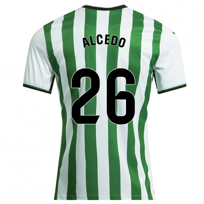 Danxen Homme Maillot Juan María Alcedo #26 Blanc Vert Tenues Domicile 2025/26 T-Shirt