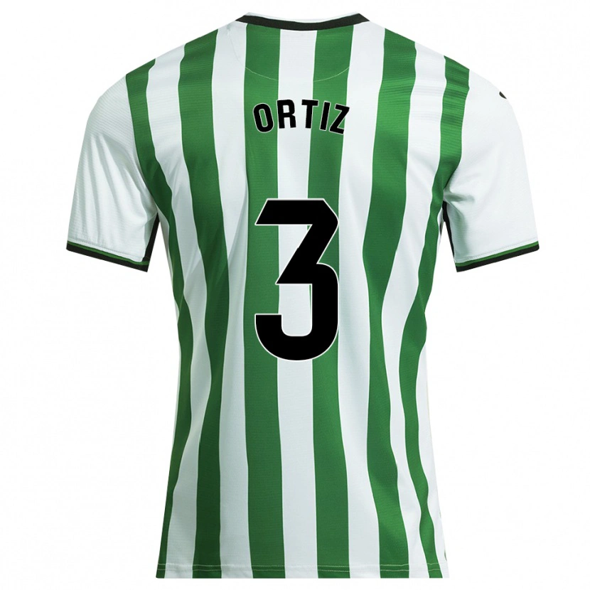 Danxen Homme Maillot Josema Ortiz #3 Blanc Vert Tenues Domicile 2025/26 T-Shirt