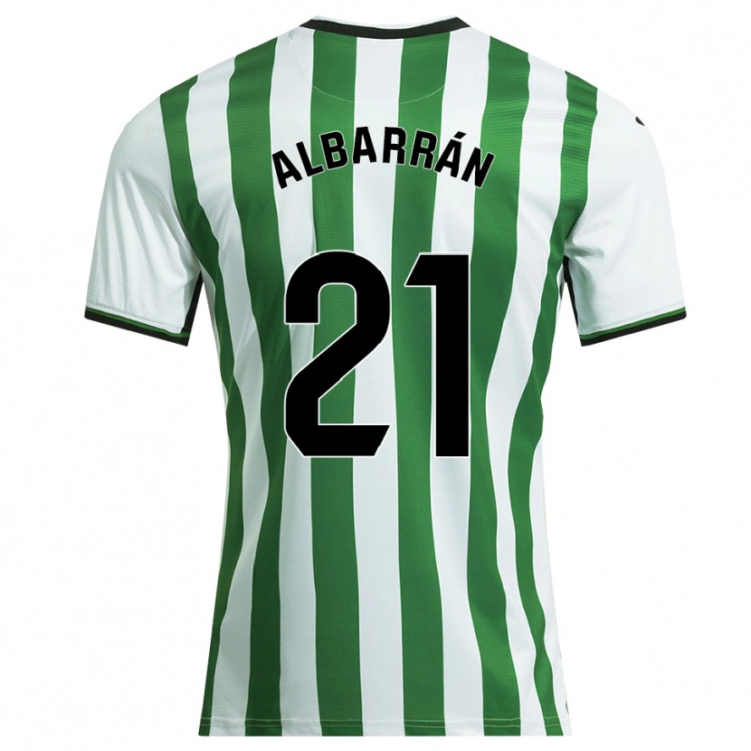 Danxen Homme Maillot Carlos Albarrán #21 Blanc Vert Tenues Domicile 2025/26 T-Shirt