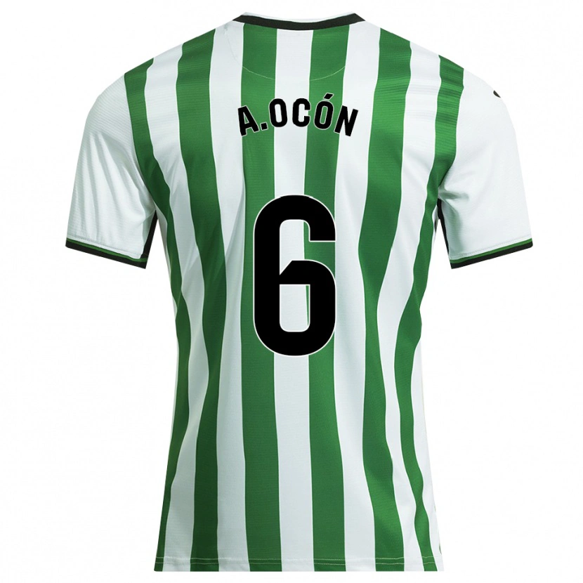 Danxen Homme Maillot Ana Belén Ocón López #6 Blanc Vert Tenues Domicile 2025/26 T-Shirt