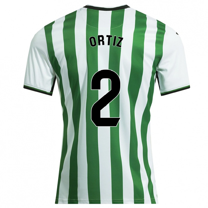 Danxen Homme Maillot Pedro Ortiz #2 Blanc Vert Tenues Domicile 2025/26 T-Shirt
