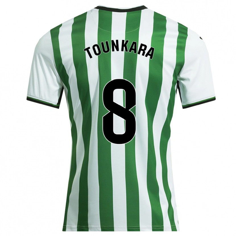 Danxen Homme Maillot Ntji Tounkara #8 Blanc Vert Tenues Domicile 2025/26 T-Shirt