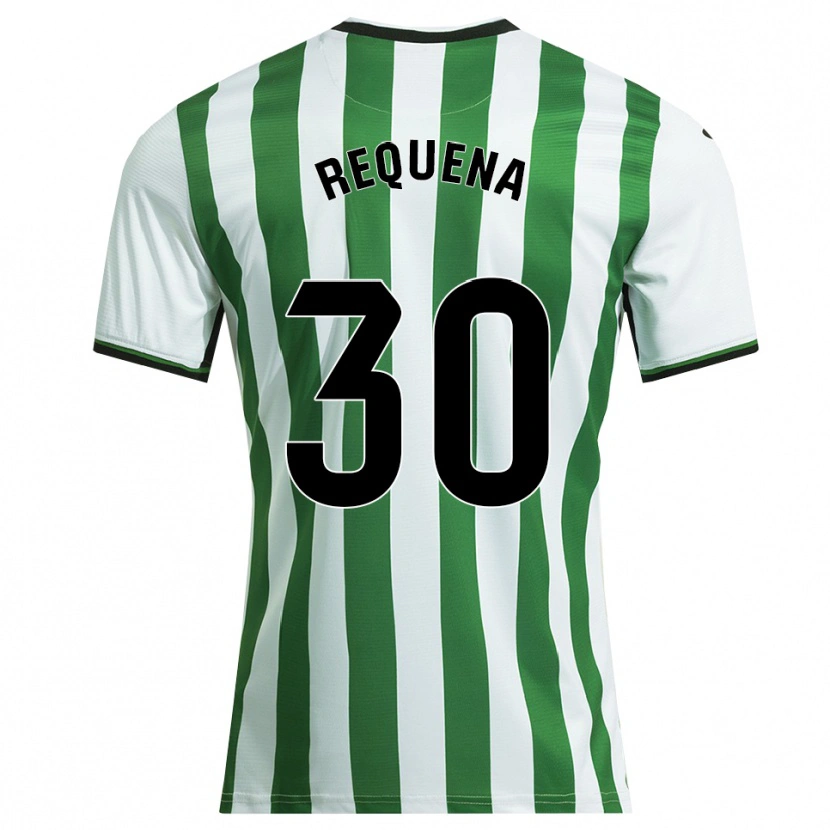 Danxen Homme Maillot Dani Requena #30 Blanc Vert Tenues Domicile 2025/26 T-Shirt
