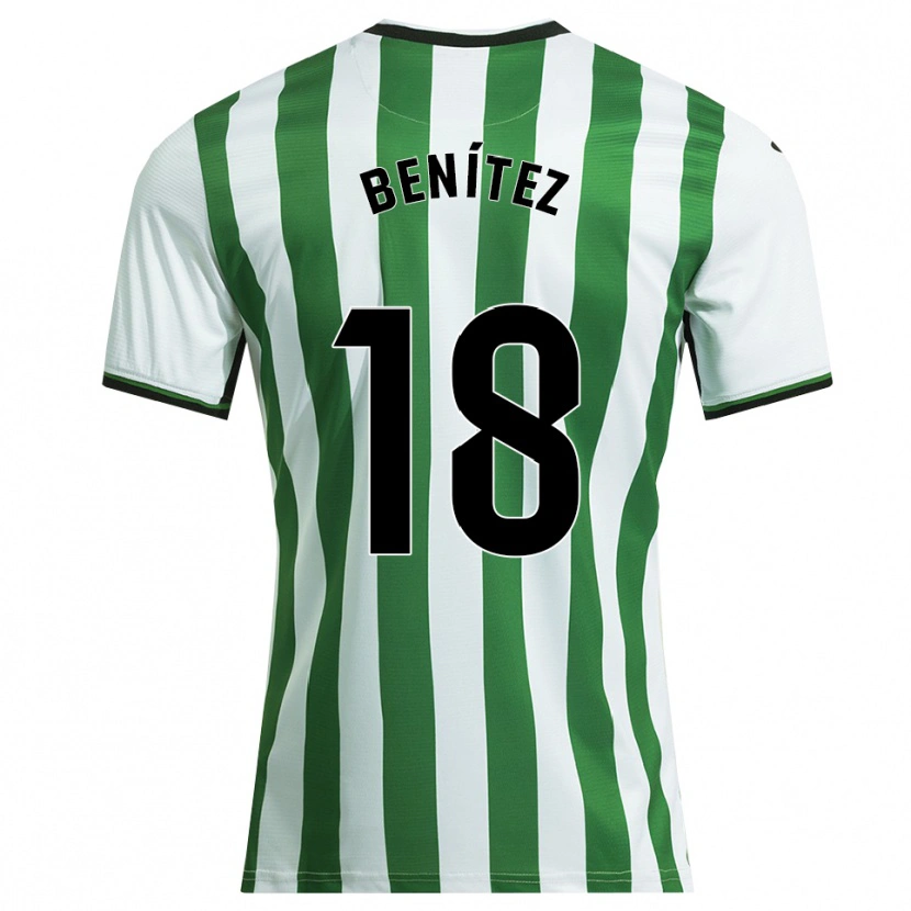 Danxen Homme Maillot Paco Benítez #18 Blanc Vert Tenues Domicile 2025/26 T-Shirt