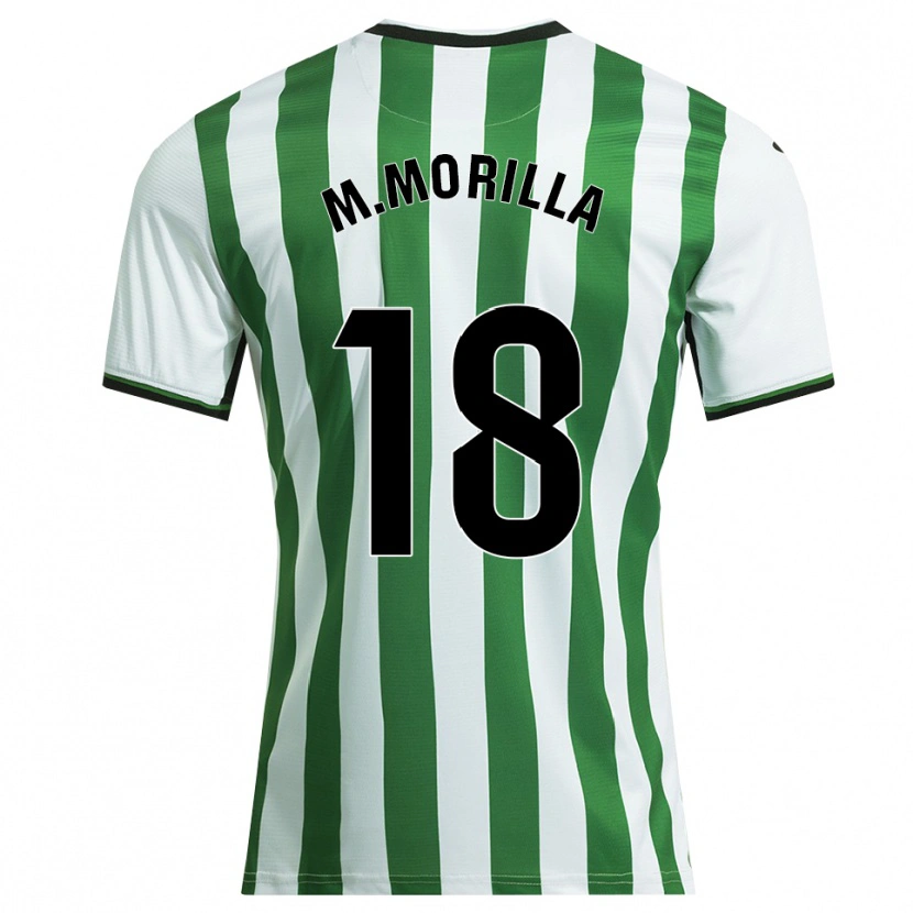 Danxen Homme Maillot María Morilla Obrero #18 Blanc Vert Tenues Domicile 2025/26 T-Shirt