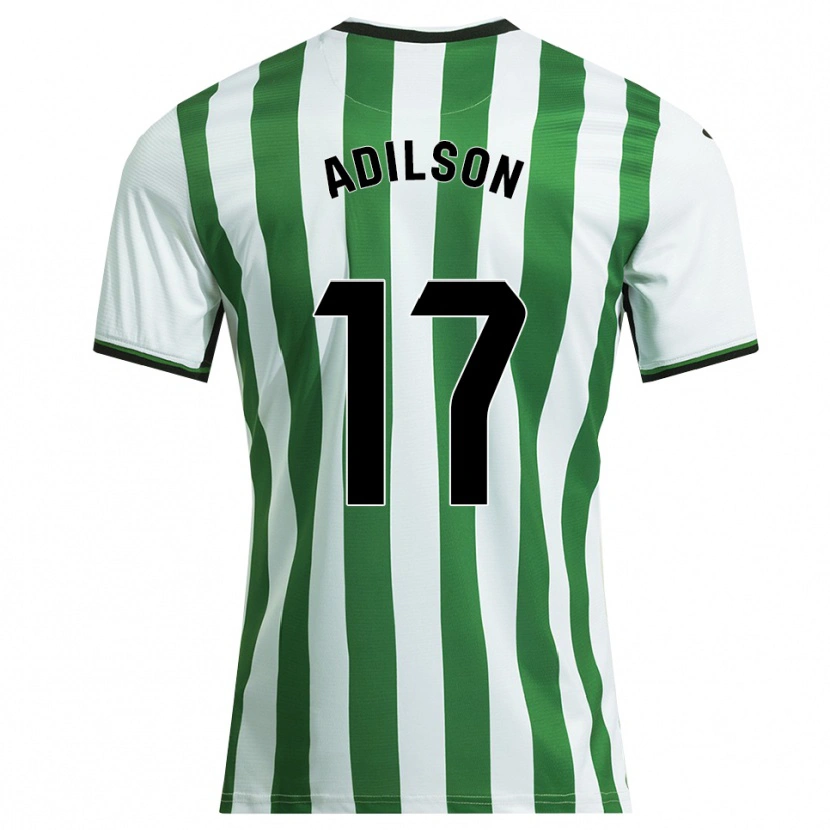 Danxen Homme Maillot Adilson #17 Blanc Vert Tenues Domicile 2025/26 T-Shirt