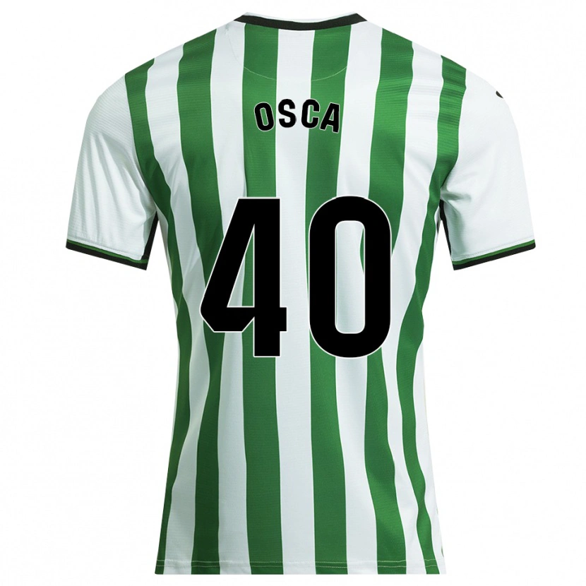 Danxen Homme Maillot Cristian Osca #40 Blanc Vert Tenues Domicile 2025/26 T-Shirt