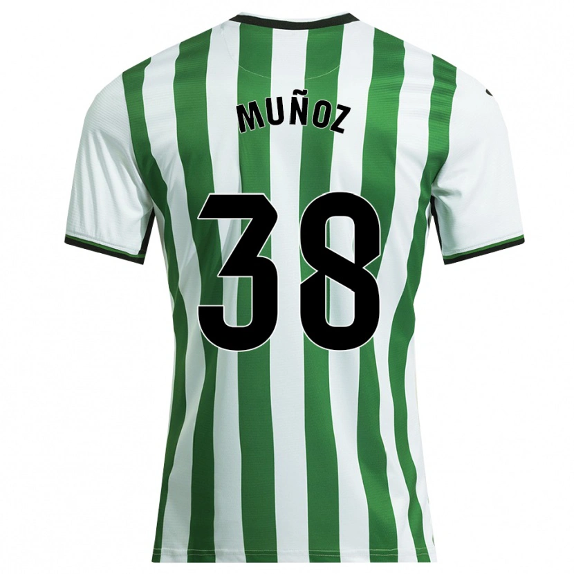 Danxen Homme Maillot Pablo Muñoz #38 Blanc Vert Tenues Domicile 2025/26 T-Shirt