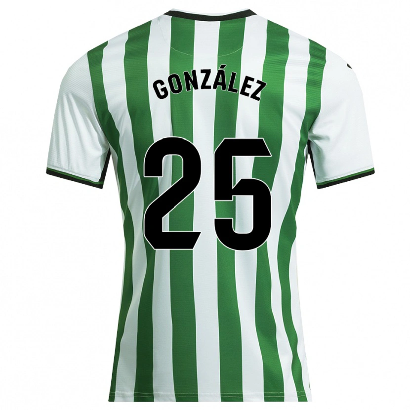 Danxen Homme Maillot Dani González #25 Blanc Vert Tenues Domicile 2025/26 T-Shirt