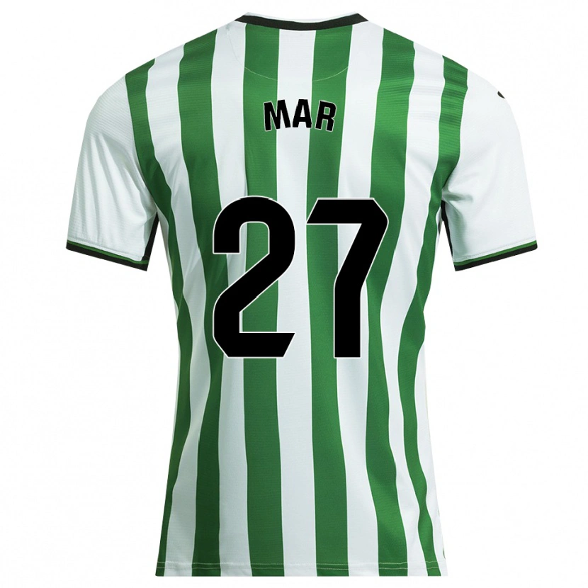 Danxen Homme Maillot Mar Gómez Orzaez #27 Blanc Vert Tenues Domicile 2025/26 T-Shirt