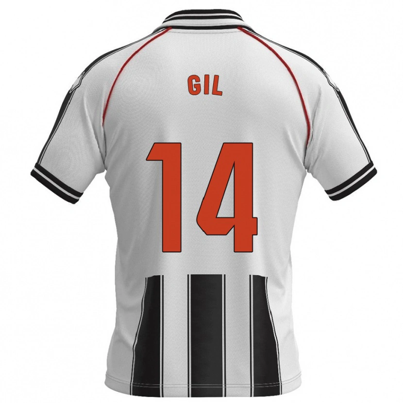 Danxen Homme Maillot Óscar Gil #14 Blanc Noir Tenues Domicile 2025/26 T-Shirt