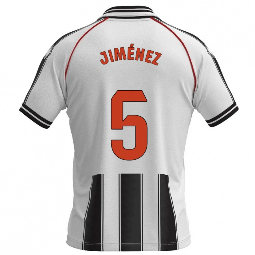 Danxen Homme Maillot Alberto Jiménez #5 Blanc Noir Tenues Domicile 2025/26 T-Shirt