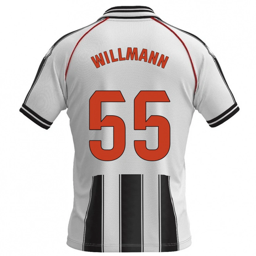 Danxen Homme Maillot Michal Willmann #55 Blanc Noir Tenues Domicile 2025/26 T-Shirt