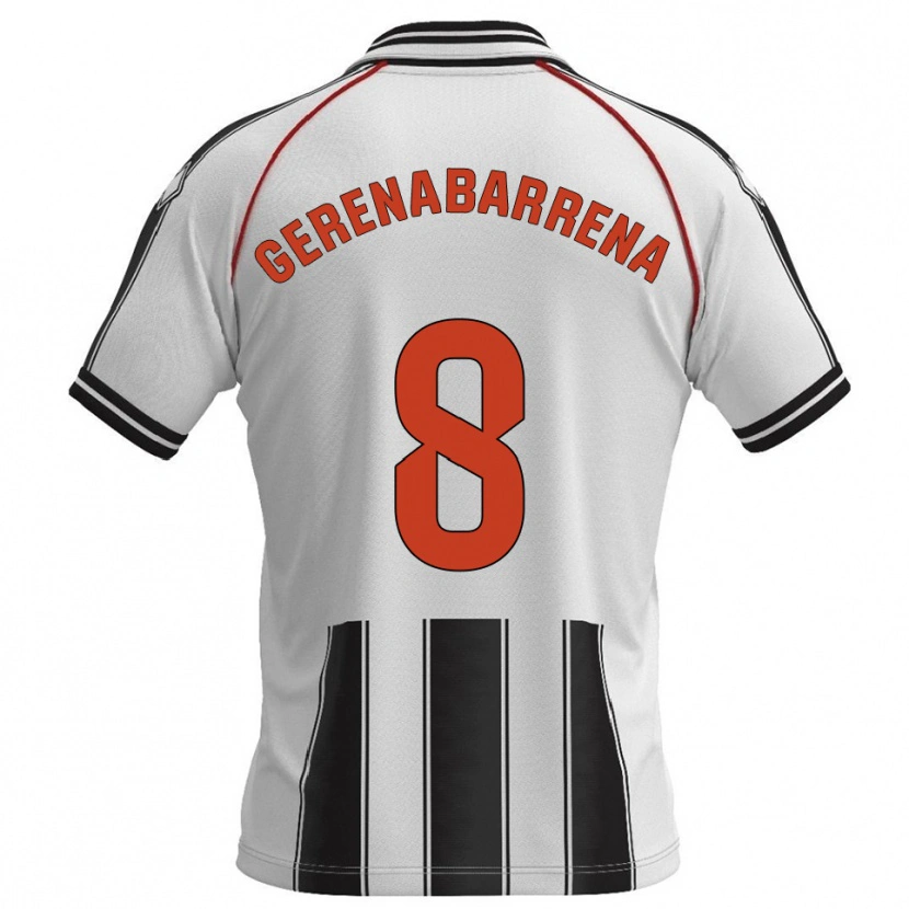 Danxen Homme Maillot Beñat Gerenabarrena #8 Blanc Noir Tenues Domicile 2025/26 T-Shirt