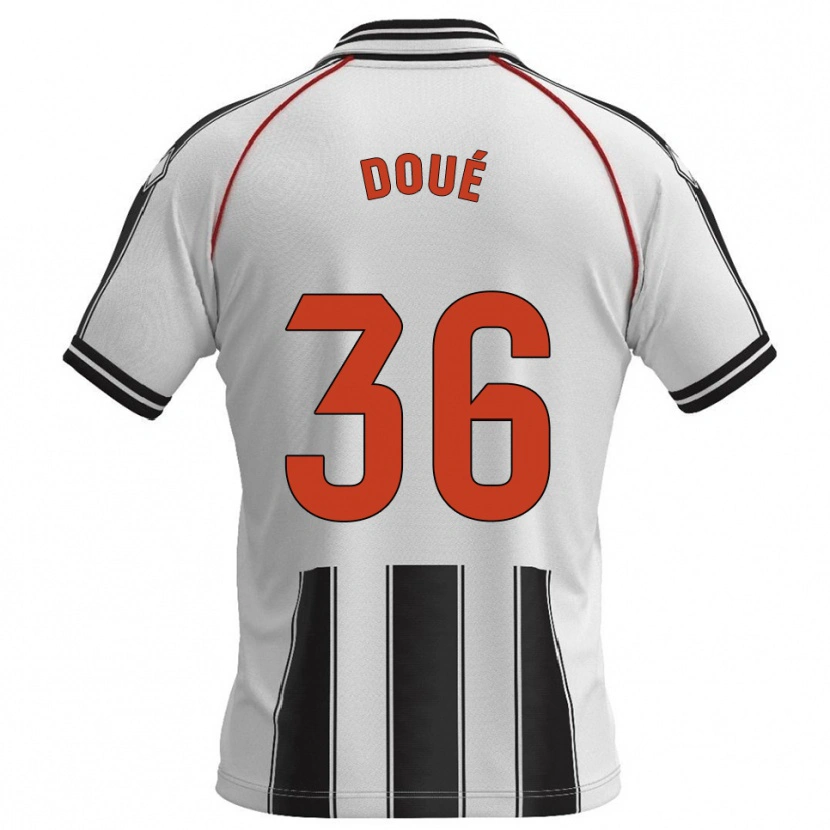 Danxen Homme Maillot Marc-Olivier Doué #36 Blanc Noir Tenues Domicile 2025/26 T-Shirt