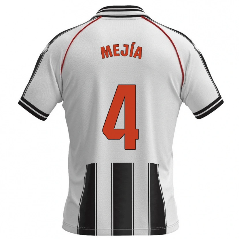 Danxen Homme Maillot Jordan Mejía #4 Blanc Noir Tenues Domicile 2025/26 T-Shirt