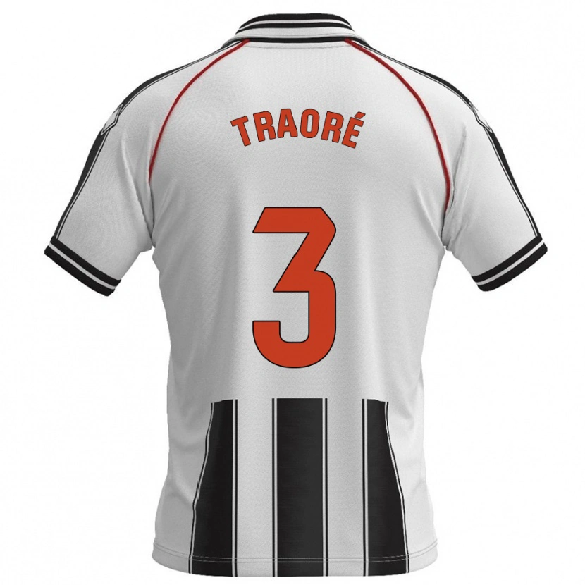 Danxen Homme Maillot Mamadou Traoré #3 Blanc Noir Tenues Domicile 2025/26 T-Shirt