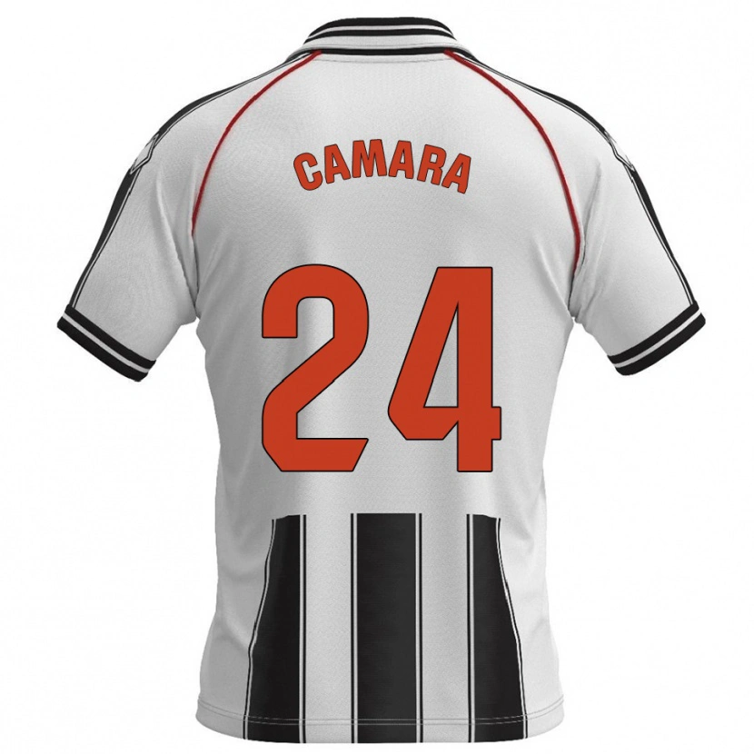 Danxen Homme Maillot Ousmane Camara #24 Blanc Noir Tenues Domicile 2025/26 T-Shirt