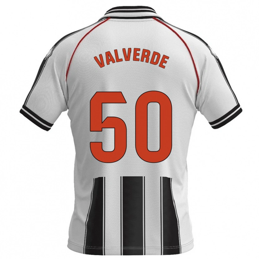 Danxen Homme Maillot Jorge Valverde #50 Blanc Noir Tenues Domicile 2025/26 T-Shirt