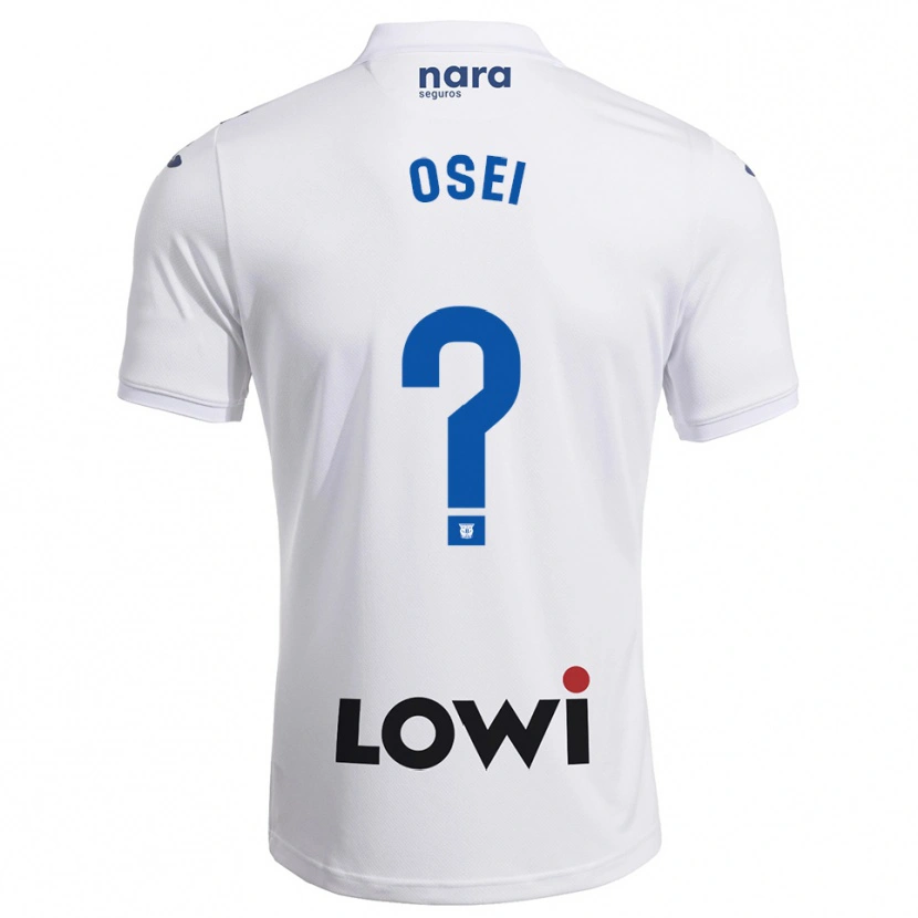 Danxen Homme Maillot David Osei #0 Blanc Marine Tenues Domicile 2025/26 T-Shirt