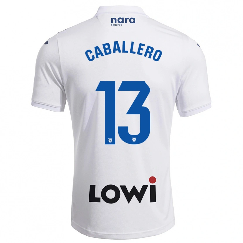 Danxen Homme Maillot Hugo Caballero #13 Blanc Marine Tenues Domicile 2025/26 T-Shirt