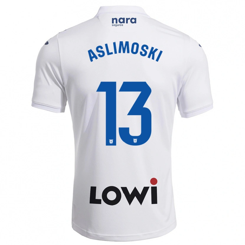 Danxen Homme Maillot Tomme Aslimoski #13 Blanc Marine Tenues Domicile 2025/26 T-Shirt