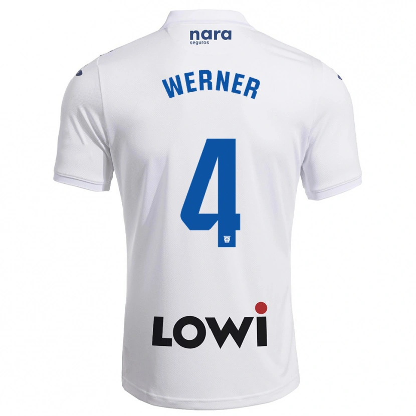Danxen Homme Maillot Henri Werner #4 Blanc Marine Tenues Domicile 2025/26 T-Shirt